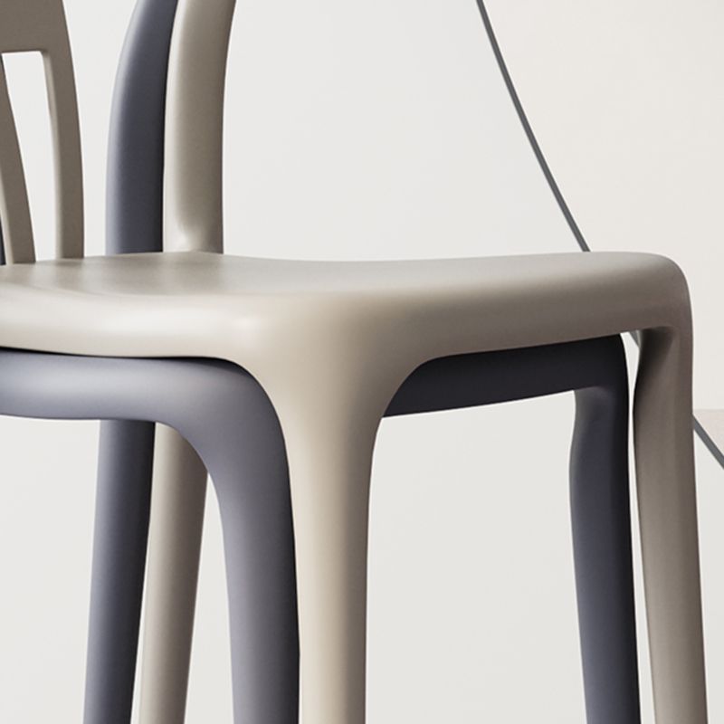 Scandinavian Plastic Dining Room Chair Slat Back Stacking Side Chair