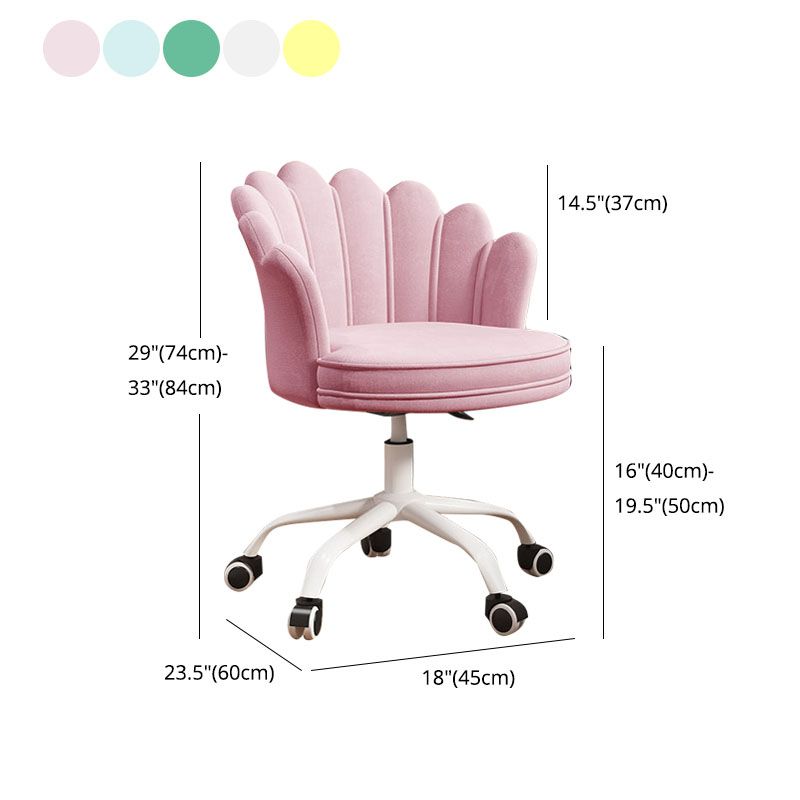Mid Back Office Chair Armless Rotatable Desk Chair with Wheels