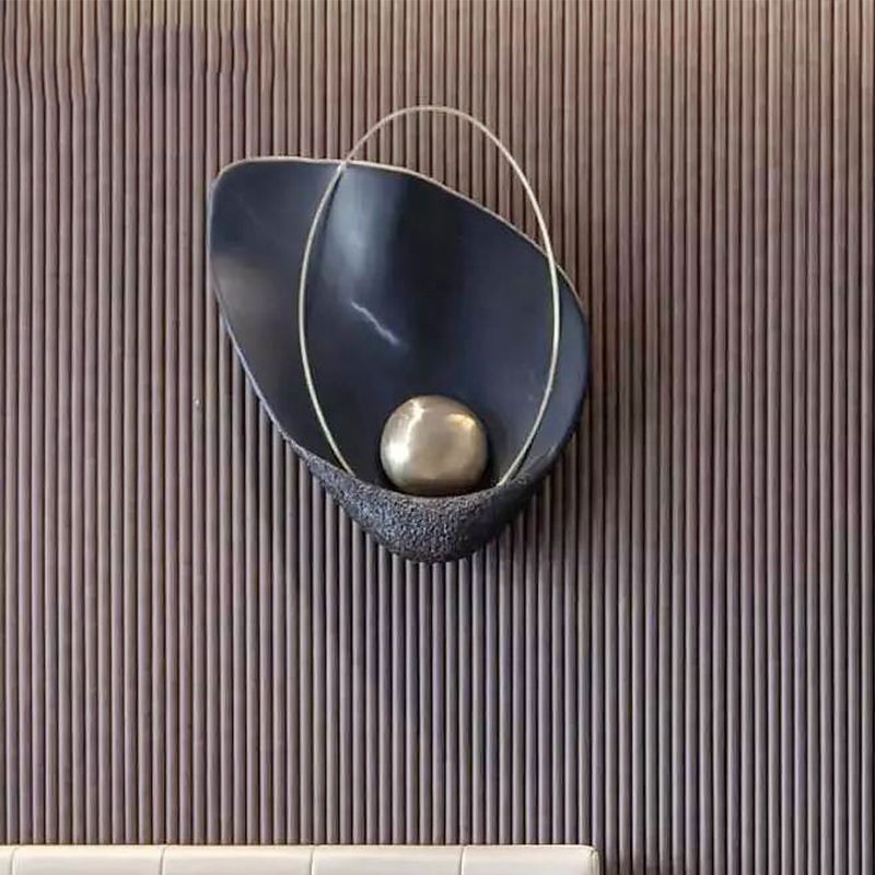Resin Shell Shaped Wall Lamp Single Head Modern Metal LED Wall Lighting in White/Black Light