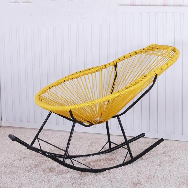Modern Indoor Rattan Rocking Chair Single Rocking Chair for Living Room and Bedroom