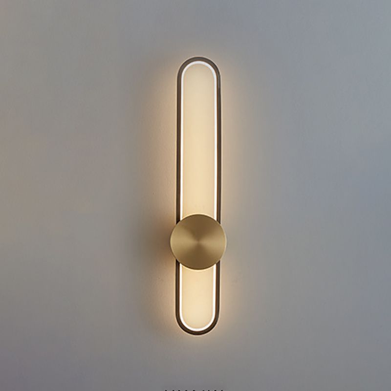 Contemporary Linear Wall Mount Lighting Minimalist Metallic LED Wall Sconce