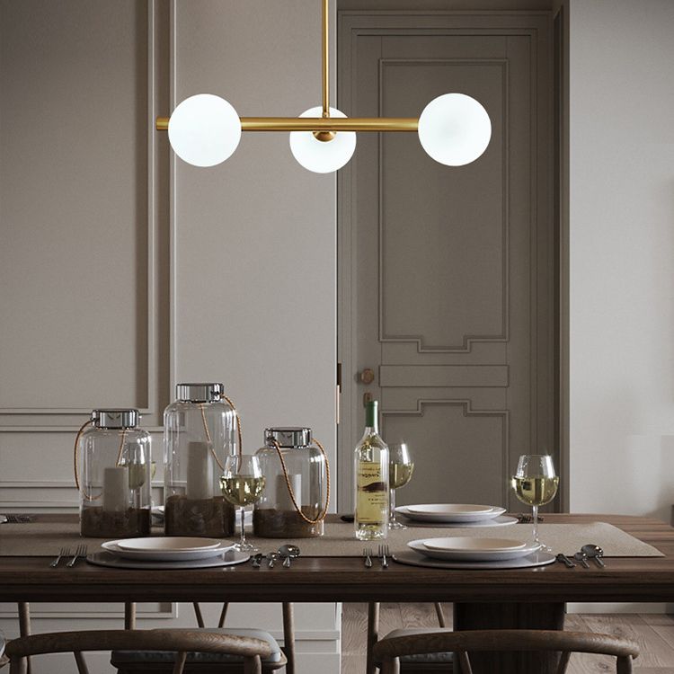 Glass Round Island Lighting Fixture Modern Chandelier Lighting Fixture for Dinning Room