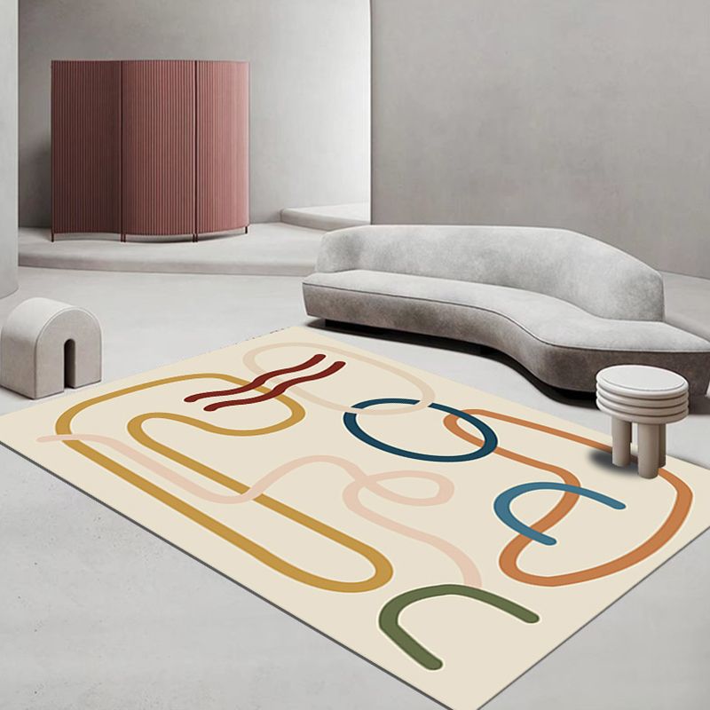 Modern Nordic Colorful Area Rug Carpet Stain Resistant Rug for Living Room