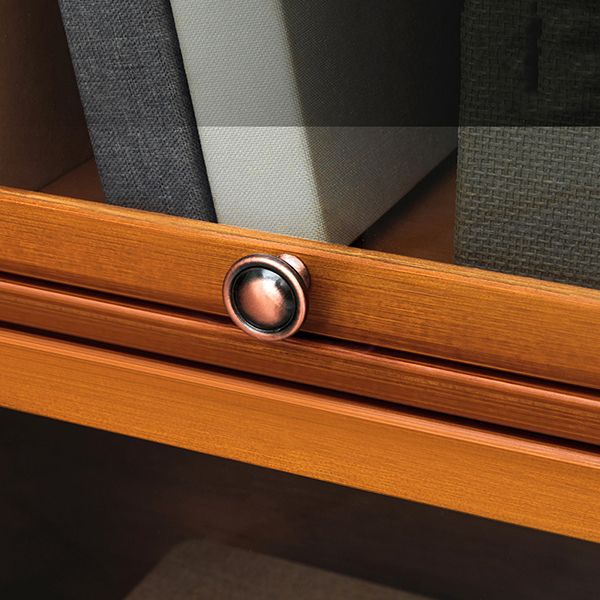 Modern Brown Book Shelf Bamboo Bedroom Shelf Bookcase with Cabinets