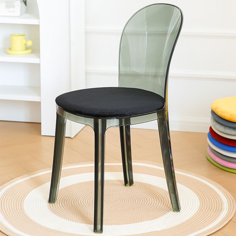 Modern Plastic Side Chair Modern Low Back Armless Chair for Dining Room