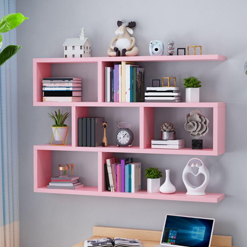 Wall Unit Open Book Shelf Modern Engineered Wood Shelf Bookcase for Home
