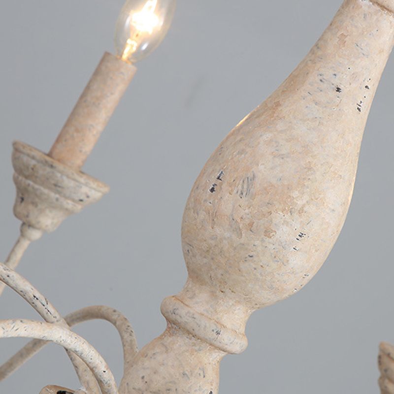 Candelera de candelabro vintage estadounidense de 6 luces con un brazo de cuello de cisne más antiguo 28.5 "de ancho de ancho de estilo rústico para comedor para comedor