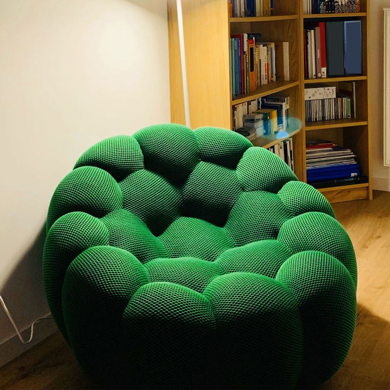 Ultra-Modern Curved Sofa 31.5"High Fabric Biscuit Back Armless Sofa