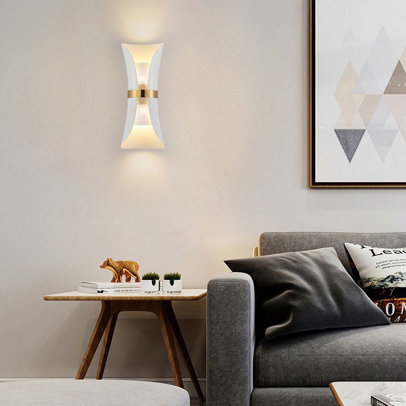 Lámpara de luz de pared contemporánea de metal lámpara de apliques de 2 luces para dormitorio