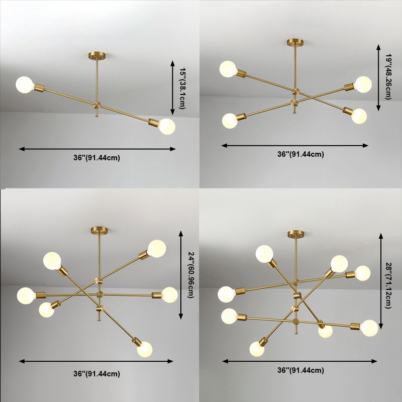 Moderne stijl metalen kroonluchter verlichtingsarmatuur multi -lights sputnik hangende plafondlampen