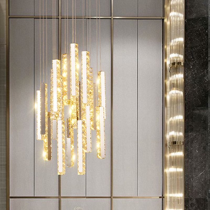 Kit de luz colgante posmoderna Luz de techo de cristal para sala de estar para sala de estar