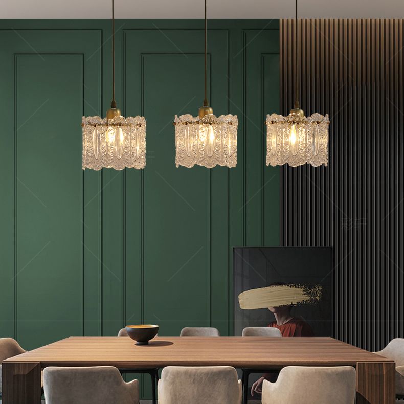 Gold Glass Pendant Lighting Fixtures Minimalism Ceiling Pendant for Dining Room