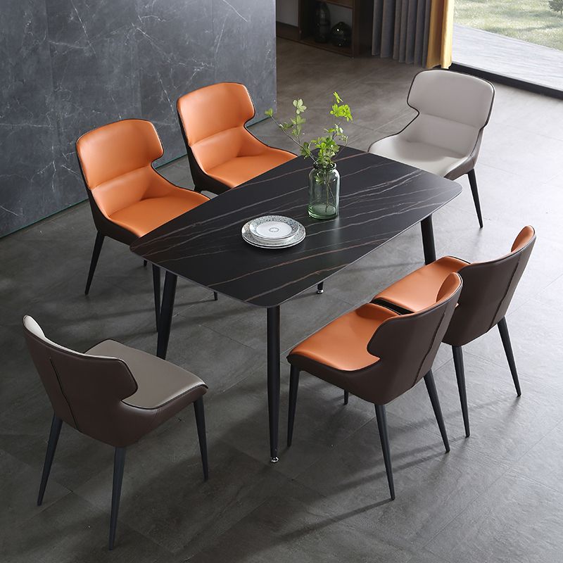 Les chaises contemporaines de salle à manger en métal ont tapissé la chaise de salle à manger de tissu de toile pour l'usage d'intérieur