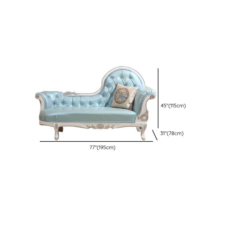 Glam Upholstered Chaise Lounge Couch Rolled Arms Chaise Lounge Chair