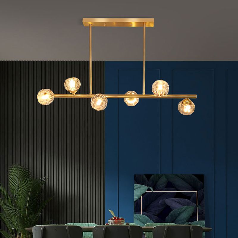 Sphère de l'île contemporaine Lumières de l'île cristalline en or