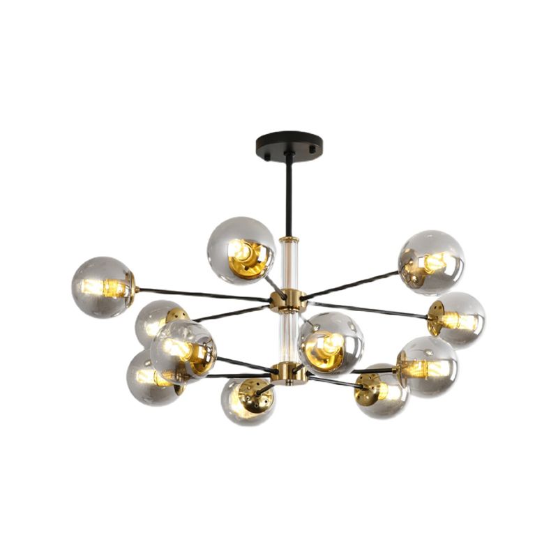 Nordic Globe Chandelier Clear Glass Multi Light Hanging Light for Bedroom