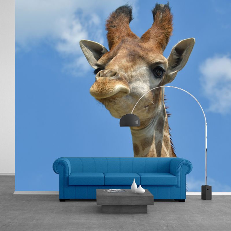 Giraffe Animal Removable Wall Decals Waterproofing Mural Wallpaper for Sitting Room