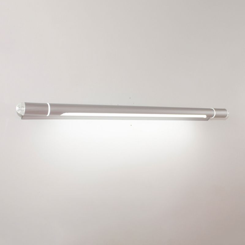 Silver Aluminum Wall Mount Lamp Contemporary Vanity Wall Light Sconces for Bathroom