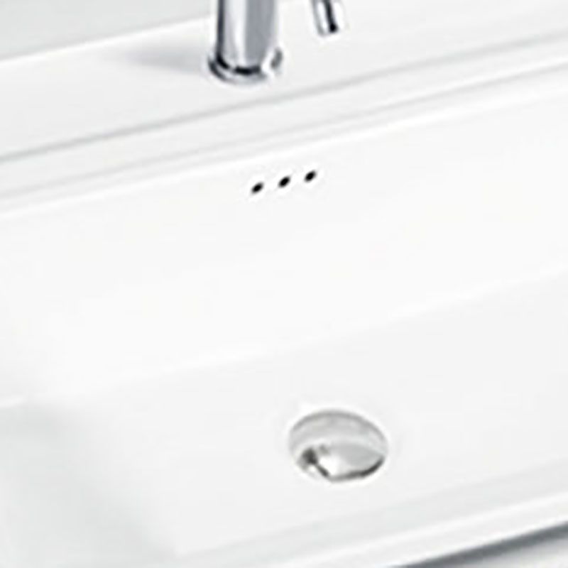 Modern Drop-in Bathroom Sink Porcelain Left Basin Bathroom Sink(Not Included Faucet)