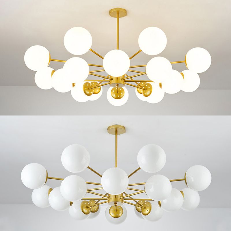 Multi-Lights Single-Tier Nordic Simple Style Metal LED Pendant Chandelier Light