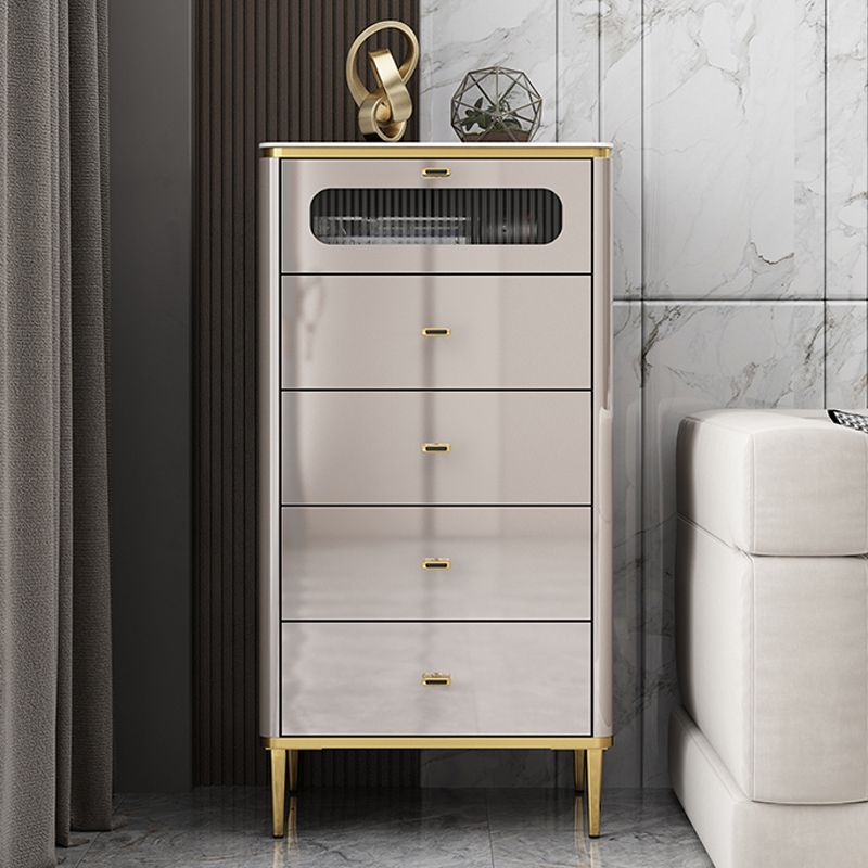 Contemporary Storage Chest Vertical Storage Chest Dresser 15.7" Wide