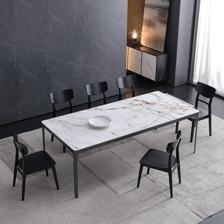 Modern Style Dining Table Sintered Stone Rectangle Table for Dining Room