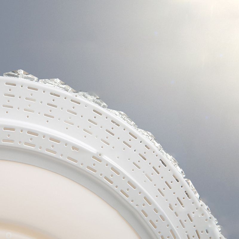 Lámpara de techo empotrada geométrica para sala de estar, lámpara empotrada simple LED de cristal en blanco