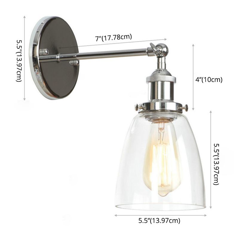 Fun a parete per interno a luce singola con luce di pannelli in vetro in vetro trasparente