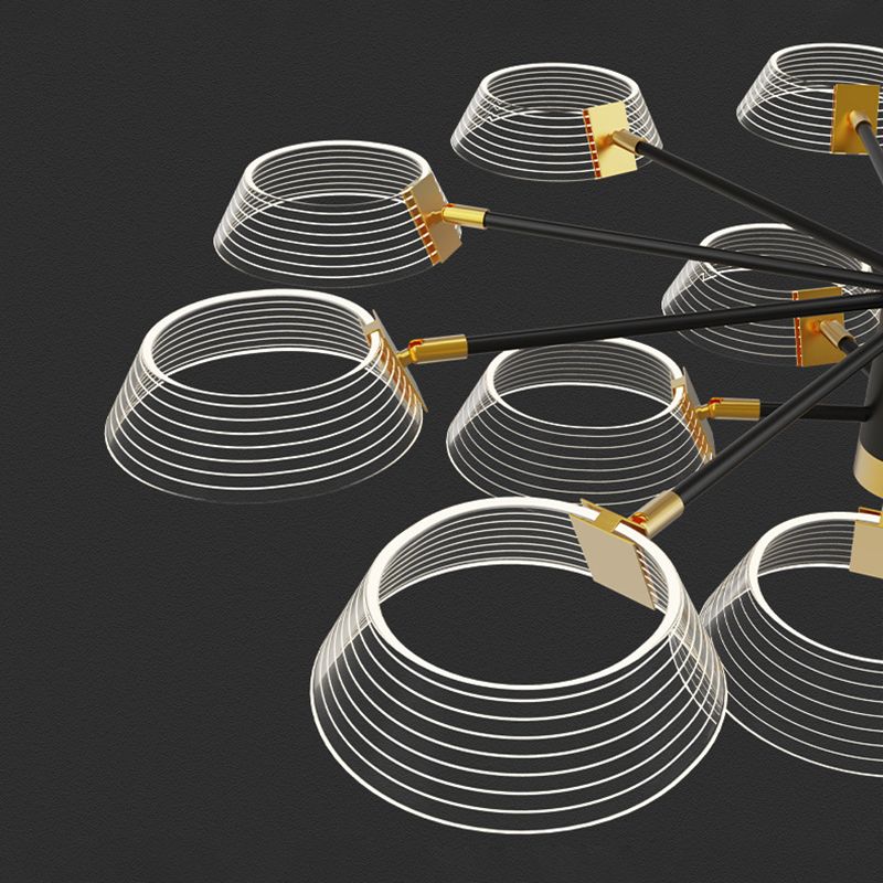 Lámpara de colgación de múltiples luces de metal de estilo moderno estilo del tambor para dormitorio