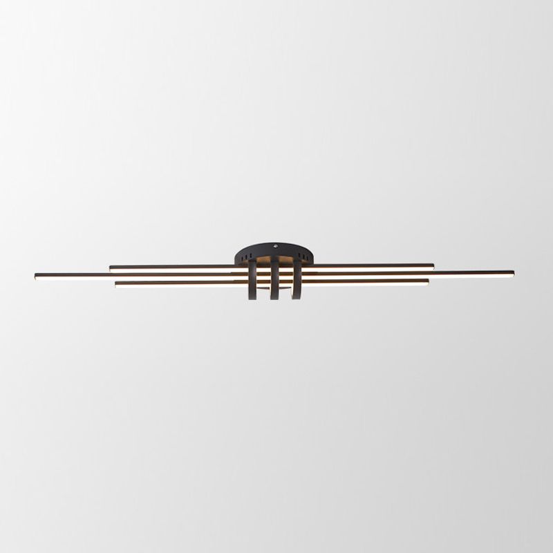 Lámpara de luz de descarga contemporánea lineal 6 lámparas de montaje de lavado de metal ligero