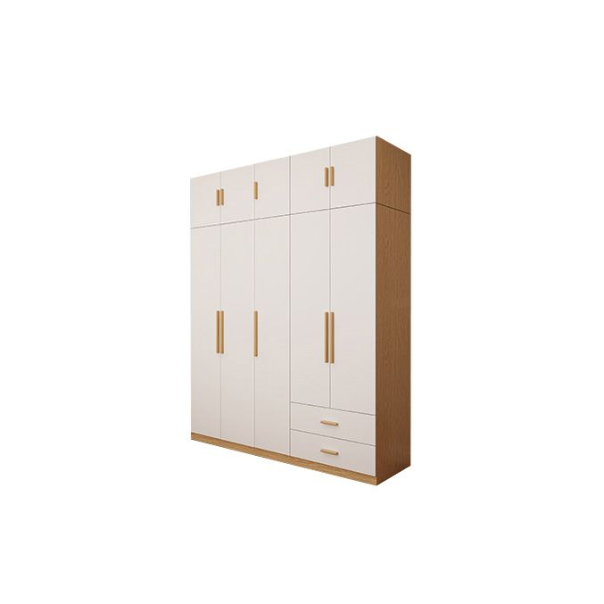 Contemporary Style Wardrobe Wooden Bedroom Closet with Hinged Door