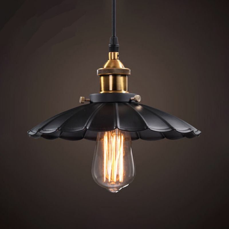 Luce singolo nero singolo in stile industriale in stile retrò lampada sospesa per luogo commerciale