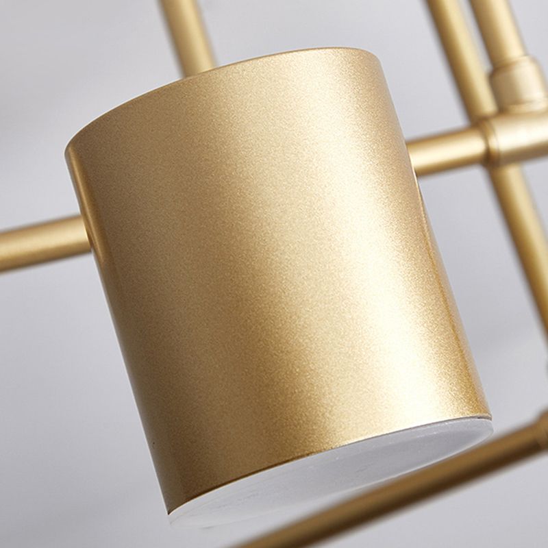 Luci cilindriche del lampadario cilindrico in metallo moderno a 6 luci a pendente