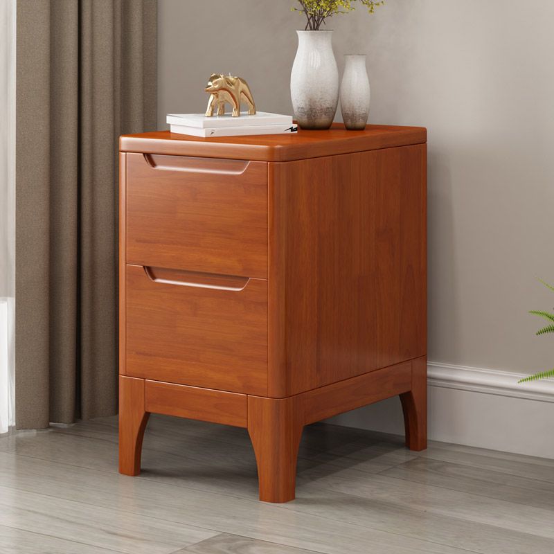 Modern Accent Table Nightstand Solid Wood Nightstand with Drawers