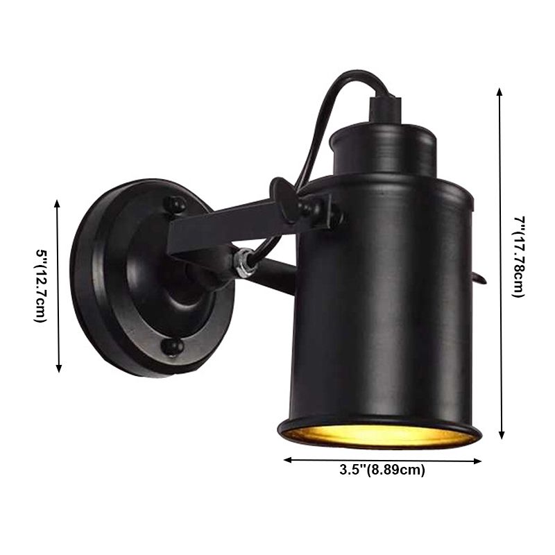 Metallzylinderwand montierte Lampen Industrial Style 1 Licht Wandleuchte Leuchte