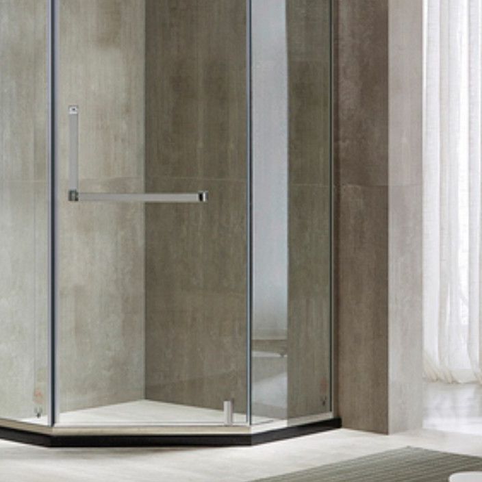 Pivot Stainless Steel Shower Enclosure Neo-Angle Clear Shower Stall
