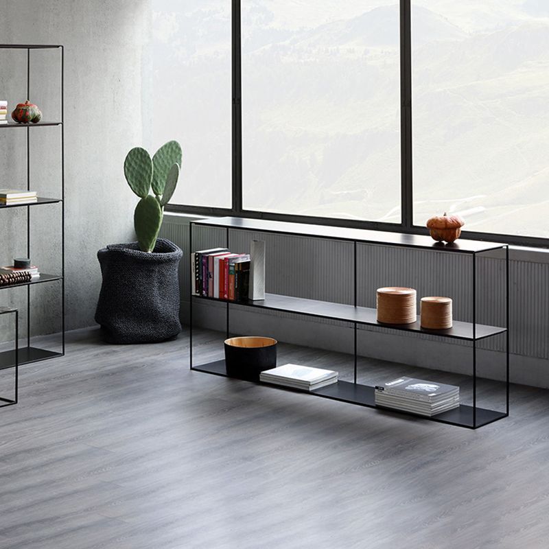Horizontal Metal Bookcase Modern Style Open Back Bookshelf with Shelves