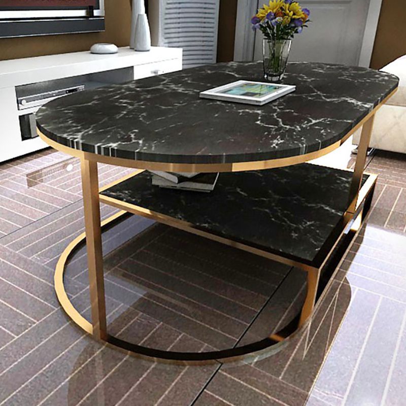 Contemporary Frame Cocktail Table  Rectangular Coffee Table with Storage