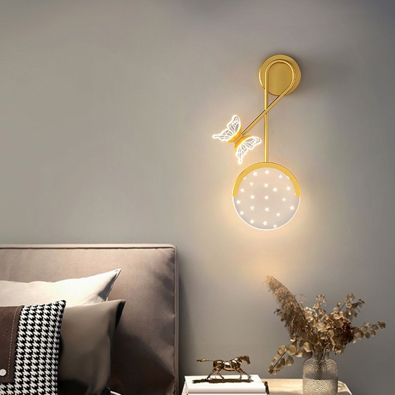 Pink / Gold 2 - Light LED Wall Flush Mount Acrylic Modern Wall Lighting Fixture