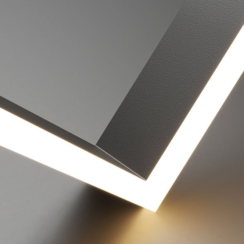 Multi Lights Square Pendant Chandelier Modern Style Glass Hanging Lamps in Black