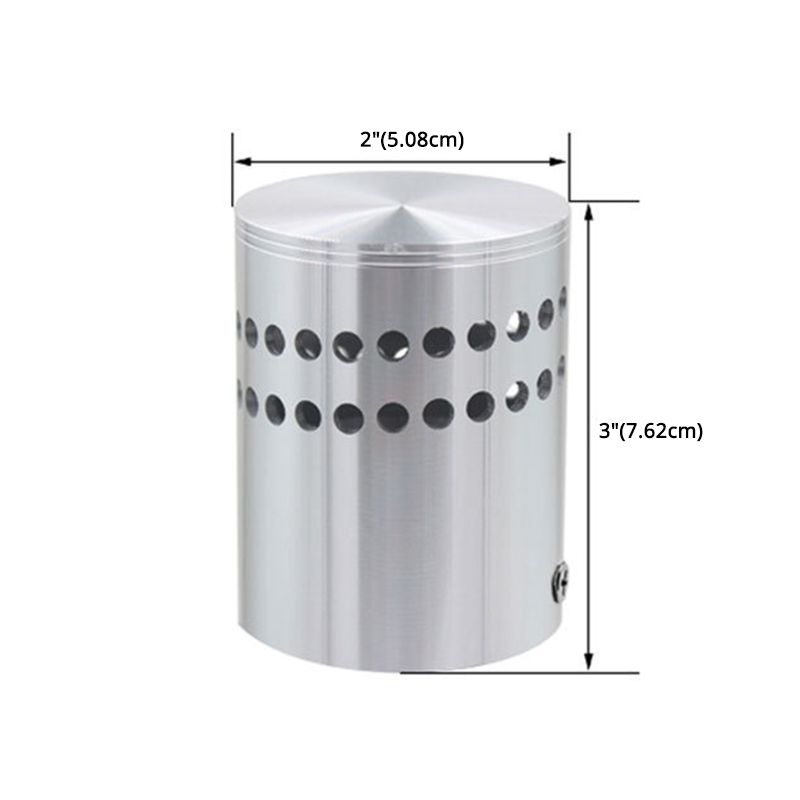 2.8" H Cylindrical Sliver Mini LED Wall Sconce Modern Style Creative RGB Wall Mount Lamp for Aisle Hallway