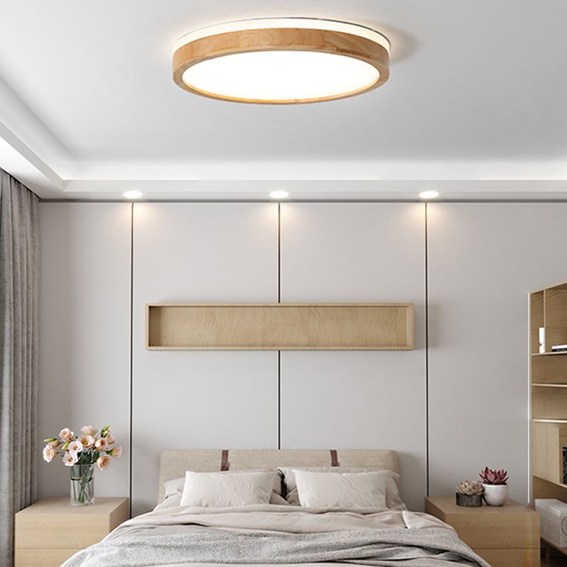 Modern Round Flush Mount Ceiling Light 1-Light Living Room Flush Mount Lamp with Acrylic Shade