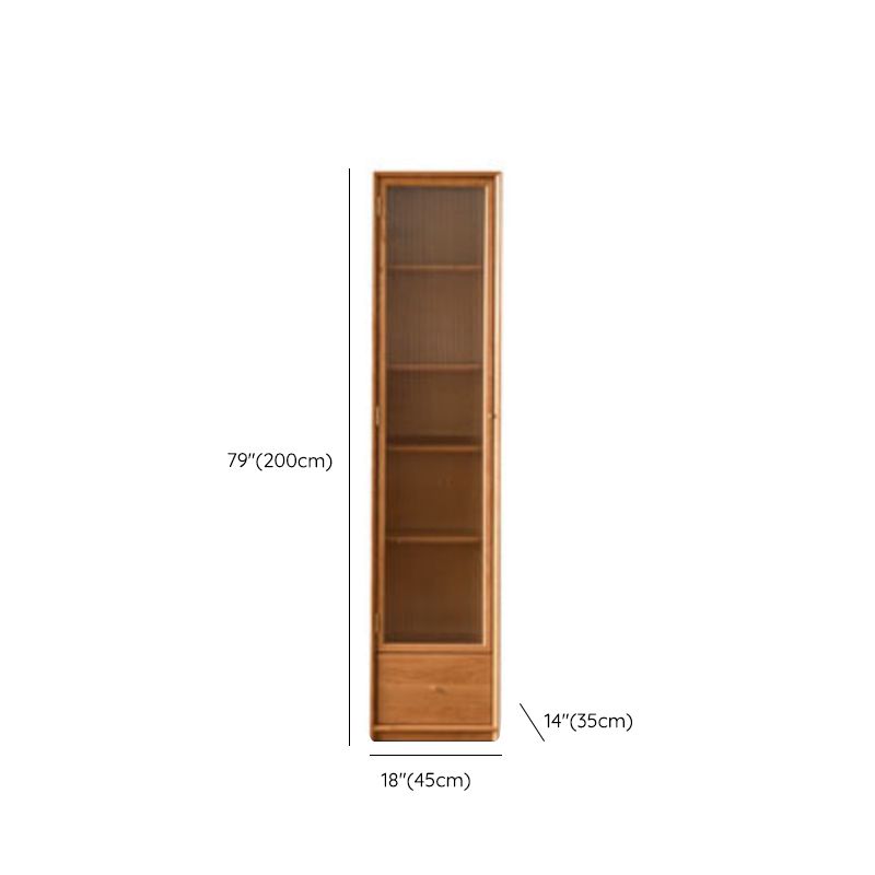 Closed Back Bookcase Standard Wooden Contemporary Natural Bookshelf