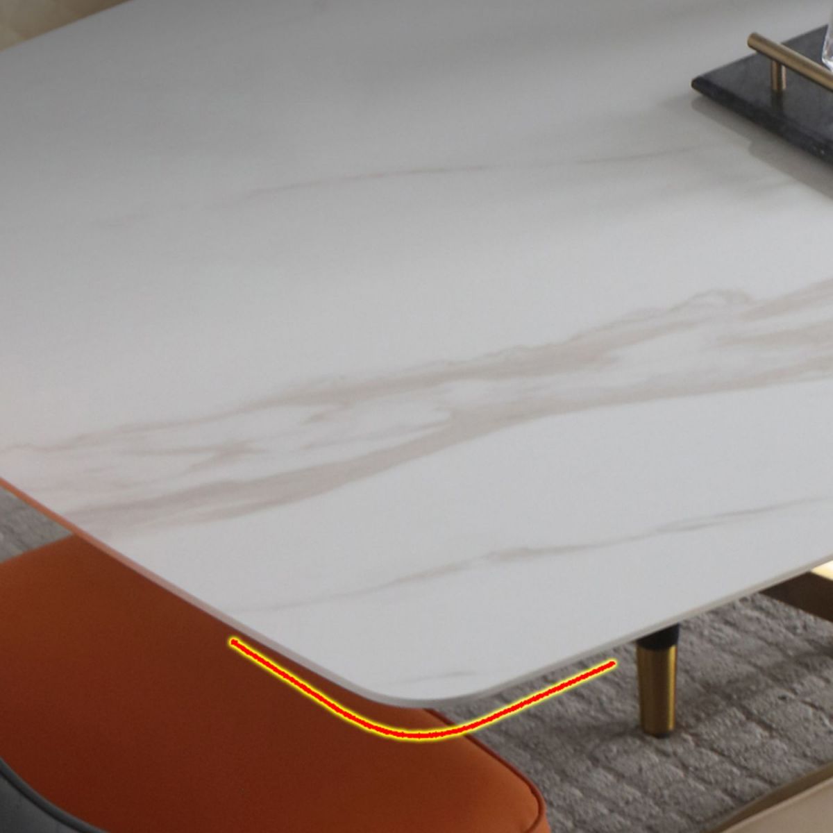 Mesa de comedor rectangular Mesa de piedra tradicional de lujo para la sala de lujo para el hogar