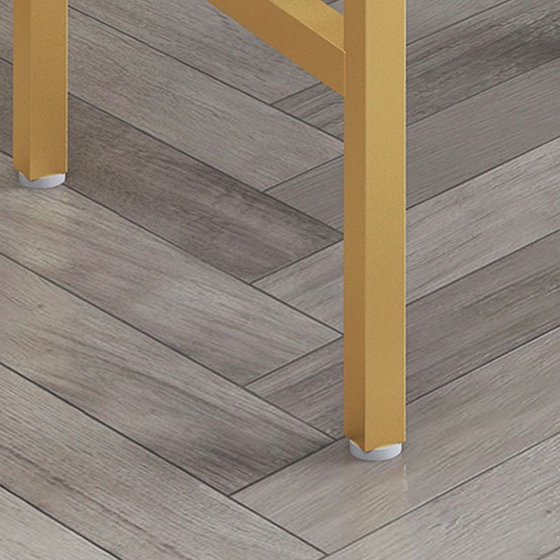 Glam Style Upholstered Barstool Square Bar Height Stool for Living Room