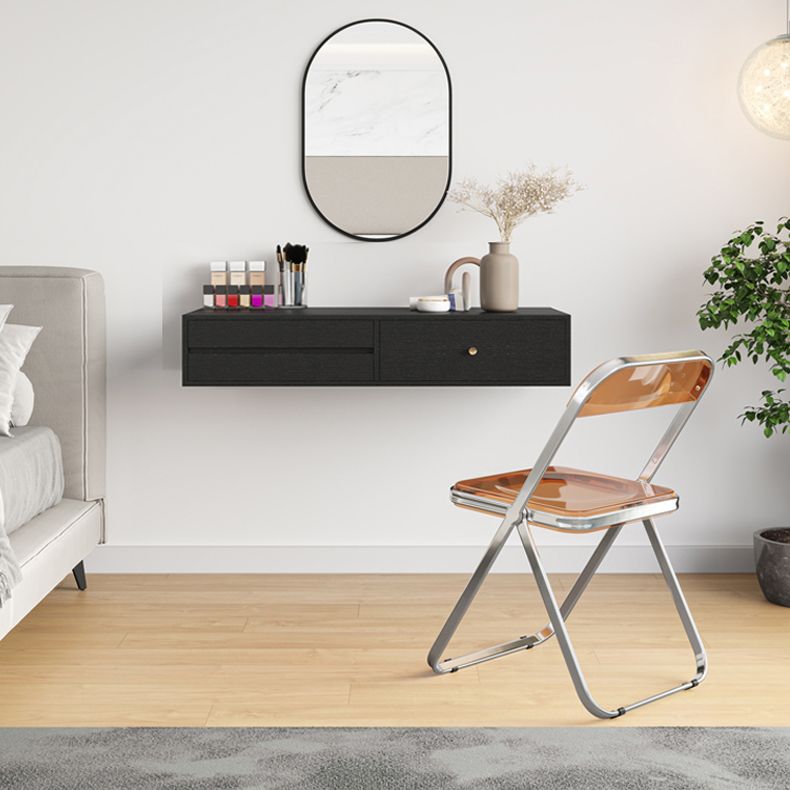 Contemporary Solid Wood Makeup Dressing Table Set with Stool