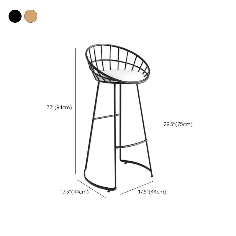 Modern Upholstered Counter Stool Bar-height Low Back Bar Stool with Footrest