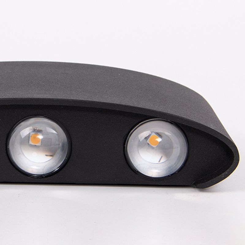 Black Outdoor LED Wall Lamp in Modern Concise Style Aluminium Rectangular Waterproof Wall Sconce