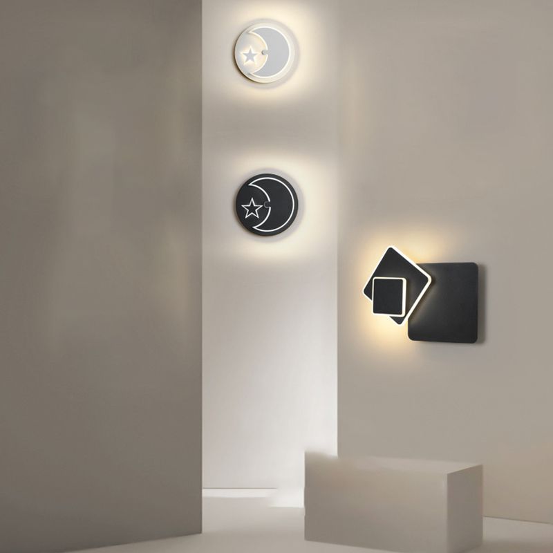 Nordic Style Metal Wall Light Geometric Rotatable LED Wall Sconce for Bedroom