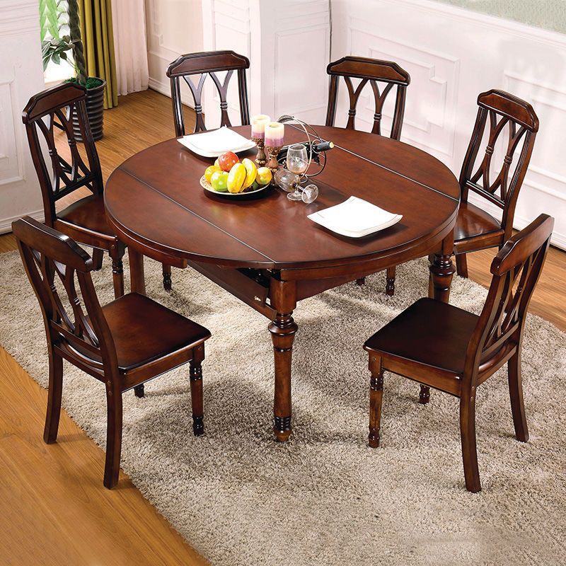 Traditional Solid Wood Table Set 1/2/7 Pieces Dining Set for Home